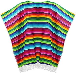 Skeleteen Mexican Serape Poncho Costume - Cinco De Mayo Mexican Fiesta Ponchos for Adults and Kids