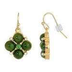 1928 Jewelry Four Round Malachite Gemstone Drop Earrings