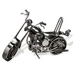 Maigendoo Motorcycle Model Motor Decor Art Vintage Metal Motorbike Gifts for Cyclists Home Desktop Decoration Ornaments Handcrafted Birthday Present for Boys Girls Motorbike Fanciers, Silver