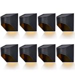 MAGGIFT 8 Pack Outdoor Metal Solar Deck Lights, LED Solar Fence Lights Decor for Steps Stairs Wall Walkway Garden Fences Pathway