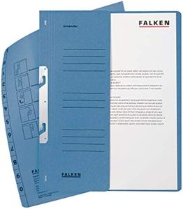 FALKEN Hook-in Bottom-Up Flat Files, A4, 1/2 Cover, 250g - Blue, Pack 50