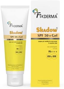 Fixderma Shadow Sunscreen SPF 50+ PA+++ Gel | Sunscreen SPF 50 for Oily, Acne Prone & Normal Skin | Broad Spectrum & UVA & UVB Protection | Lightweight | No White Cast | For Unisex - 75G