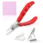 SPEEDWOX 6 Inches Round Nose Nylon Jaw Eyeglasses Repairing Plier, Stainless Steel Optical Glasses Frames Repair Assembling & Adjusting Hand Tools with Screwdriver and Glasses Cloth