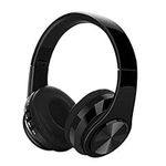 WuXingMeiLi Wireless Bluetooth Headphones Over Ear, Foldable Headphones Hi-Fi Stereo Comfortable Earpads Bluetooth Headsets Wired Mode with Mic for Cellphone PC TV (Type1 black)