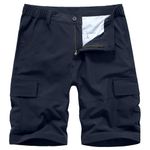 APTRO Mens Cargo Shorts Outdoor Camping Hiking Shorts with Multi Pockets Workwear Stretch Summer Shorts Navy CS07 34