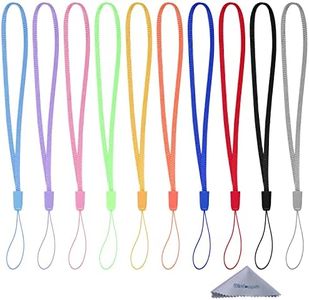 Wisdompro 10 Pack Hand Wrist Strap Lanyard, 7 Inch Short Colorful Nylon Wrist Lanyard for USB Flash Drives, Keys, Keychain, ID Badges, Name Tags, Card Holder - Assorted Colors