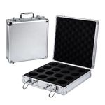 ChengFu Pool Ball Case, Billiard Balls Storage Box, can Holds 16 Billiard Balls with A Diameter of 2.25 inches, Portable Billiard Box with Hand Grip(Silver)