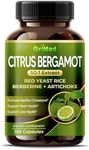 Citrus Bergamot 50:1 Extract 20,400mg with Red Yeast Rice, Garlic, Artichoke for Healthy Cholesterol, Heart Health - Made in The USA (90 Count (Pack of 1))