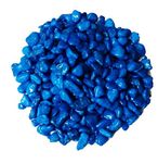 Color Stone Polished Stone Marble Pebbles for Home Garden Aquarium Outdoor Decoration (Blue, 4 Kg)