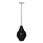 Korky 99-1AM Beehive Max Universal Fits All Old and New Powerful Plunge-Easy Grip T-Handle-Made in USA Toilet Plunger, Rubber, Black, S