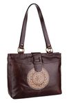 TANN IN Women Genuine Leather Ladies Handbag | Handmade With Shantiniketan Motif Print