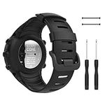 MoKo Watch Band Compatible with Suunto Core, Classic Replacement Soft Wristband Bracelet Strap with Metal Clasp fit Suunto Core Smartwatch, Black