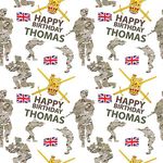 Army Themed Military Personalised Birthday Gift Wrap with 2 Coloured Tags - 100% Recyclable