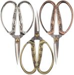 BambooMN Brand - 5.25" Heirloom Craft Embroidery Scissors w/Decorative Cast Handles, Crane Motif - S9 Assortment