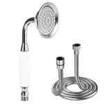 Delnet Classical High-Pressure Head Shower Chrome Traditional Telephone Style Hand Held Shower Head Saving Shower and 1.5M Hose