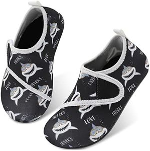 L-RUN Boys Water Shoes Toddler Swim Shoes for Pool Beach Barefoot Aqua Socks Black 8-8.5=EU24-25