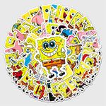 Ash & Roh Cute Cartoon Stickers for Kids, 50 Pcs Cute Stickers for Water Bottles - Cute Stickers Pack Gift for Kids Teen Birthday Party (Spongebob)