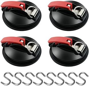 4 Ventosas con 8 Ganchos en Forma de S Anclaje Coche Perro Anclaje Multifuncional Ventosas para Cristal Ventosas para Toldos, Lonas y Cubiertas de Vehículos
