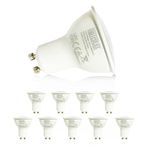 UNITEDLUX GU10 LED Light Bulbs 5W, 45W Halogen Bulb Equivalent, 450lm 6500k Daylight, Track Spotlight Bulb Wide Angle Frosted Recessed Lighting for Living Room Bedroom Kitchen Bathroom, 10Pack