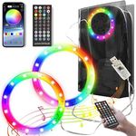 New World RGB LED Light Strip for PS5/PS5 Slim Console with 7 Colors 400+ Modes, Music Sync Color Changing Led Light Strips for PlayStation 5 PS5 with IR Remote, APP Controller and USB Powered