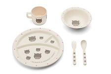 Red Rover 20021 Hippo Children's Dinner Set, 5-Piece Multicolor