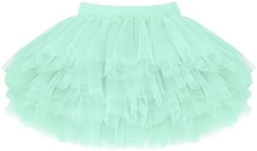 DREAMHALO Baby Girls Tutu Bloomer Toddler Tulle Ruffle Diaper Covers Infant Skirt Cute Shorts Girls' Stretchy Skirts Dance 3-24Months Light Green 12-18 Months