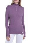 TCA Women's Lightweight Fusion Quickdry Long Sleeve Half-Zip Running Top - Cool Grey/Black, XS - Prune, S