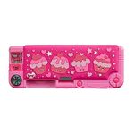 Tinc Mallo Character Pop Out Pencil Case Pink | Pop Out Compartment with Push Button | Includes Pencil with Eraser Topper, Ballpoint Pen & 15cm Ruler | 3 Compartments | for School