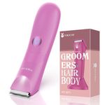VIKICON Lady Shavers for Women, Bikini Trimmer for Pubic Hair, Electric Razor for Body Legs Underarm with LED Light, Pain-Free Ceramic Blade, IPX7 Waterproof & Rechargeable Ladies Trimmer, Wet/Dry Use