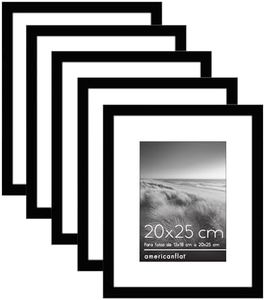 Americanflat Portarretratos de 8 x 10 pulgadas en color negro, juego de 5, úsalo como marco de fotos de 7 x 5 pulgadas con soporte o marco de 8 x 10 pulgadas sin soporte, formatos horizontales y
