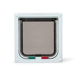 Cat Mate 4-Way-Locking Cat Flap (309) - Secure Lockable Door for Small to Medium Sized Cats, Easy to Install and Use, for Screen, UPVC and Wood, White