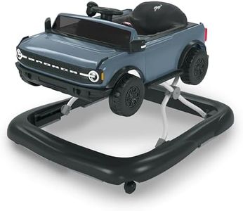 Bright Starts Ford Bronco 4-in-1 Blue Grey Baby Activity Center & Push Walker with Removable Interactive Steering Wheel -Toy, 6 Months and up