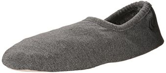 Isotoner mens Classic Stretch Fleece Slippers, Grey, X-Large 11.5-13 M US