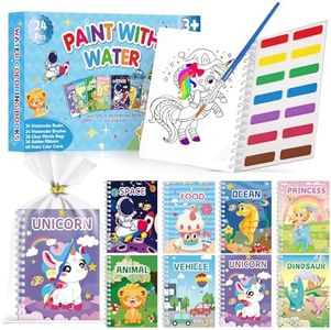 Elover 24 Water Coloring Books for Kids Party Favors - Bulk Mini Coloring Books for Kids Ages 4-8,Small Birthday Goodie Bag Stuffers School Teacher Return Gift Art Crafts Classroom Prizes