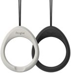 Ringke Finger Ring Phone Strap [2 Pack] Soft Slim Lightweight Lanyard Durable Loop Anti-Slip Silicone Wrist Strap Compatible with Phone Cases, Keys, Cameras, and More, Silicone, No Gemstone