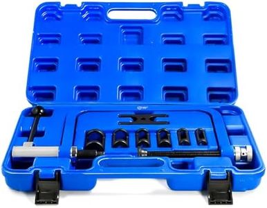 SMOTIVEPRO Heavy Duty Valve Spring Compressor, 8-Piece Valve Spring Removal Tool with Collet Pusher Adapters for Small Engines, Motorcycles, ATVs, and Cars
