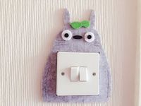 Super Cute 3D Neighbour Totoro Light Switch Wall Sticker, Thick Felt Material, Unique On Amazon! Must Have For All Totoro Lovers! Children Boys Girls Bedroom Nursery Room Decor!