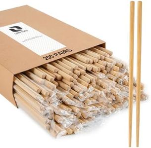 LOROTOCO 200Pairs Bamboo Chopsticks Disposable | Individually Wrapped | Bulk | Separated | Round | Premium Quality-(9.45in)