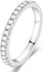 LIAN Moissanite Rings Wedding Band 