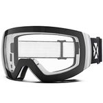 MAXJULI Ski Goggles Men Women,OTG Snow Goggles with Magnetic Interchangeable Anti-fog HD Lens UV Protection M6(White Frame/Clear Lens)