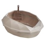 Semi Enclosed Cat Box- Detachable Cat Tray With Rim| Anti-Spillage Kitten Pet Toilet Plas tic Loo Pan Box | Cat Box Potty