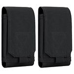 bvya 2 Pack Large Tactical Molle Phone Holster Pouch Belt Carrying Case Cover for iPhone 13/12 Pro Max/12 Pro/11 Pro Max/Xs Max and Other 4.7"-6.5" Smartphones