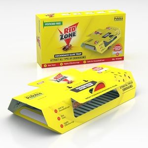 REDZONE Cockroach Trap for Home and Kitchen - Non-Toxic, Pesticide-Free, Monitoring Roach Repellent for Cockroach Bait Attractant, Easy-to-Use Sachet, Safe for Kids, Pets & Effective, (Pack of 10)