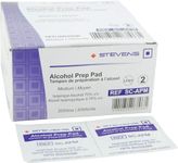 Alcohol Prep Pad by STEVENS | Sterile Wipes | Medium Size | 2-Ply Cotton 70% Isopropyl Individually Wrapped (200 Pads)