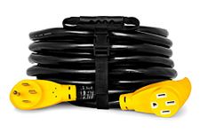 Camco Heavy-Duty 50-Amp RV Extension Cord | Features Power Grip Handles, Copper 6/3 + 8/1-Gauge Wires, and Rated for 125/250 Volts/12,500 Watts | 50-foot (55199)