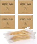 400 Count Bamboo Cotton Swabs, Bamboo Sticks Cotton Swabs for Ears, Double Tips Cotton Buds Suitable for Makeup and Cleaning