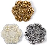 Yesland 9435 Pcs Round Flatback Half Pearls Bead, Gold, Beige & Silver Loose Beads Gem Cabochon Pearl for Nail Craft Scrapbook DIY Decoration(7 Size)