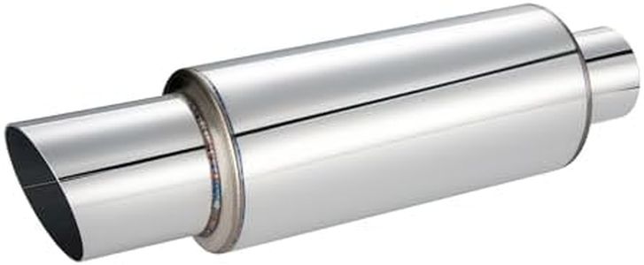 EVIL ENERGY Exhaust Muffler Stainless Steel Exhaust Tip Universal 14.6" Length (Non Burnt 2.25 intlet 3 outlet)