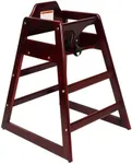 Veemuaro Wooden High Chair, Baby Feeding Seat with Adjustable Safety Straps, Eat & Grow High Chair Dining, Eating, Studying (Mahogany)
