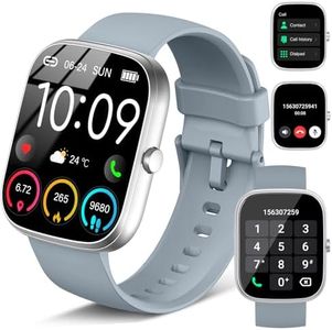 Reloj Inteligente Hombre Mujer (Llamadas Bluetooth), 1.91'' Smartwatch con 110+ Deportivos, Pulsera Actividad con Pulsómetro/Monitor de Sueño/Podómetro, Impermeable IP68 Smart Watch para Android/iOS